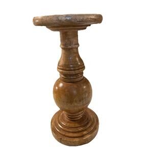 Vintage 12" Tall Solid Wood Pedestal Plant Stand, Handcrafted